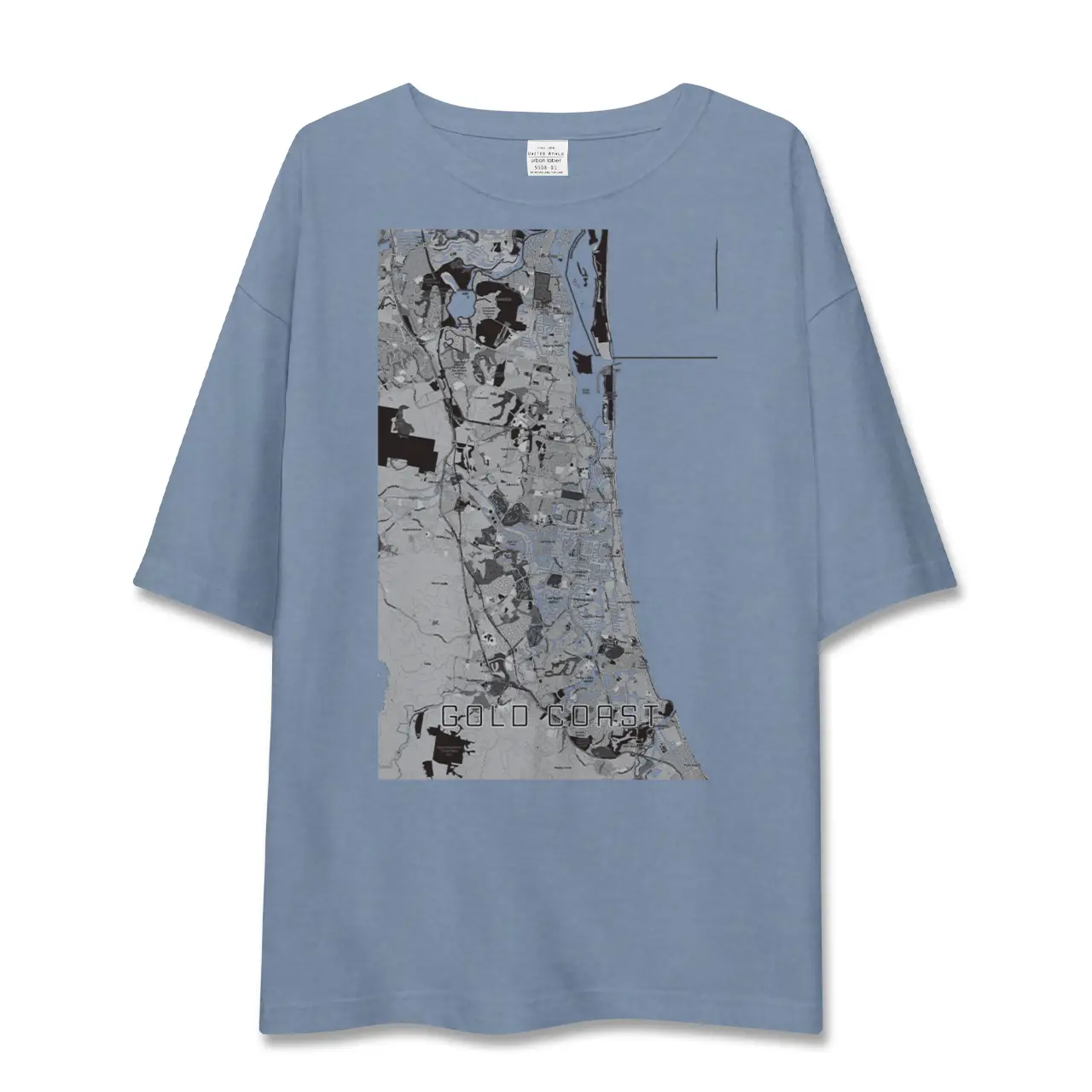 【ゴールドコースト（オーストラリア）】地図柄ビッグシルエットTシャツ
