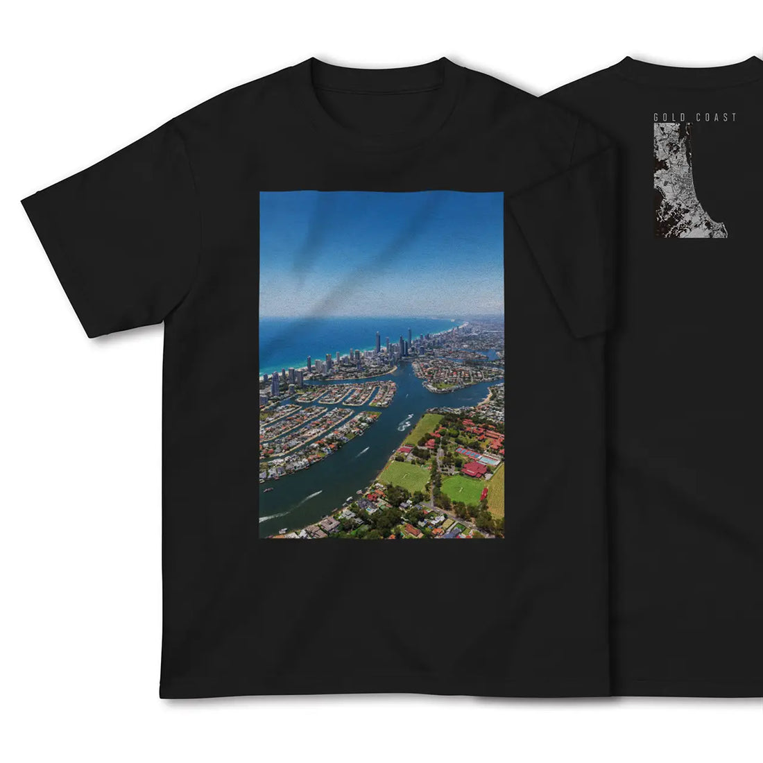 【ゴールドコースト（オーストラリア）】Map World ハイクオリティTシャツ