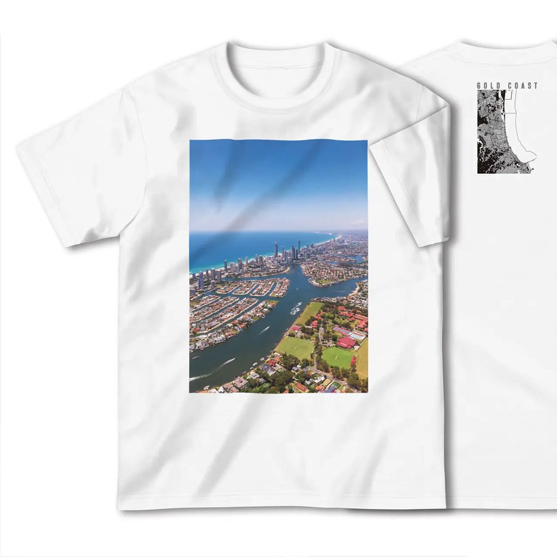 【ゴールドコースト（オーストラリア）】Map World ハイクオリティTシャツ
