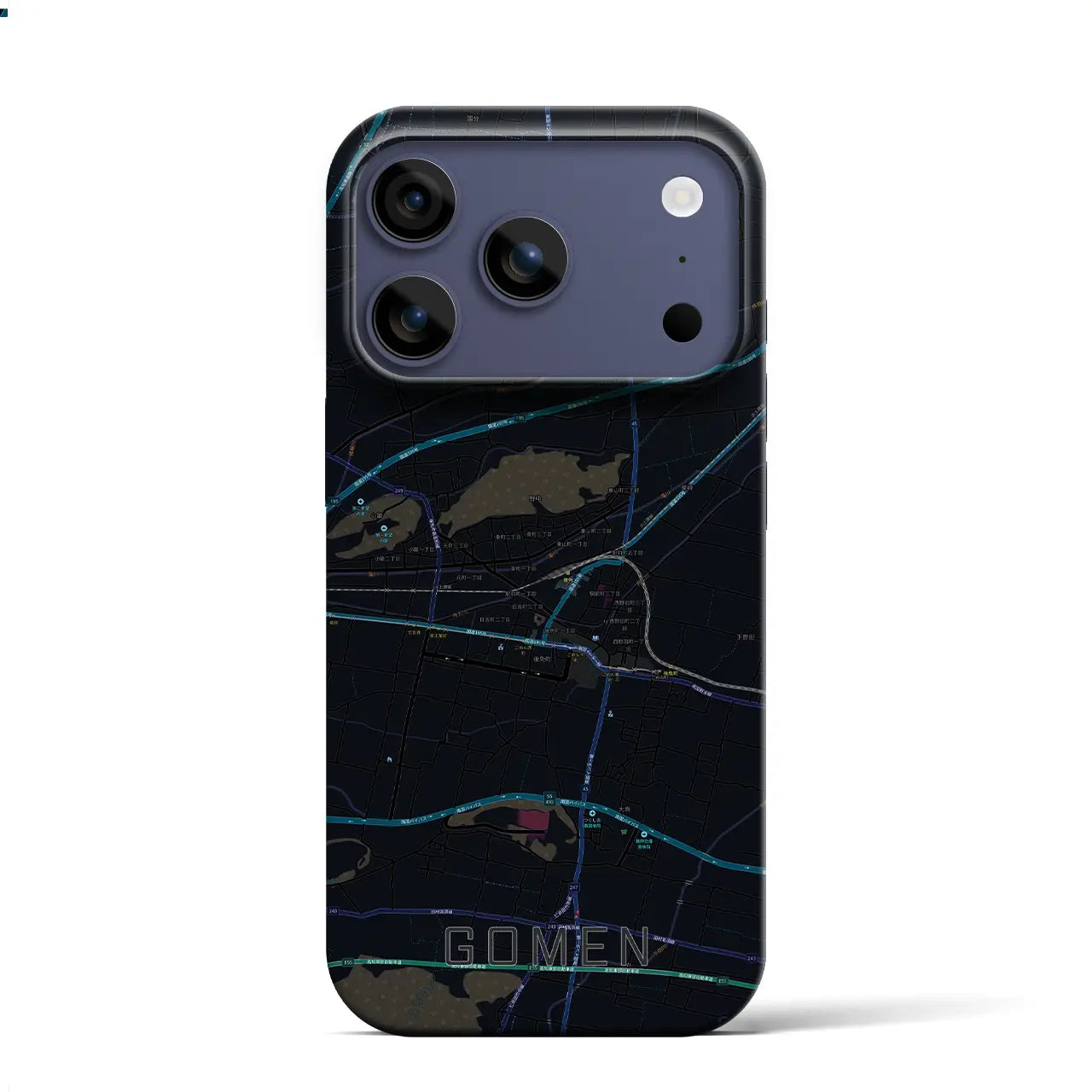 【後免（高知県）】地図柄iPhoneケース（バックカバータイプ）