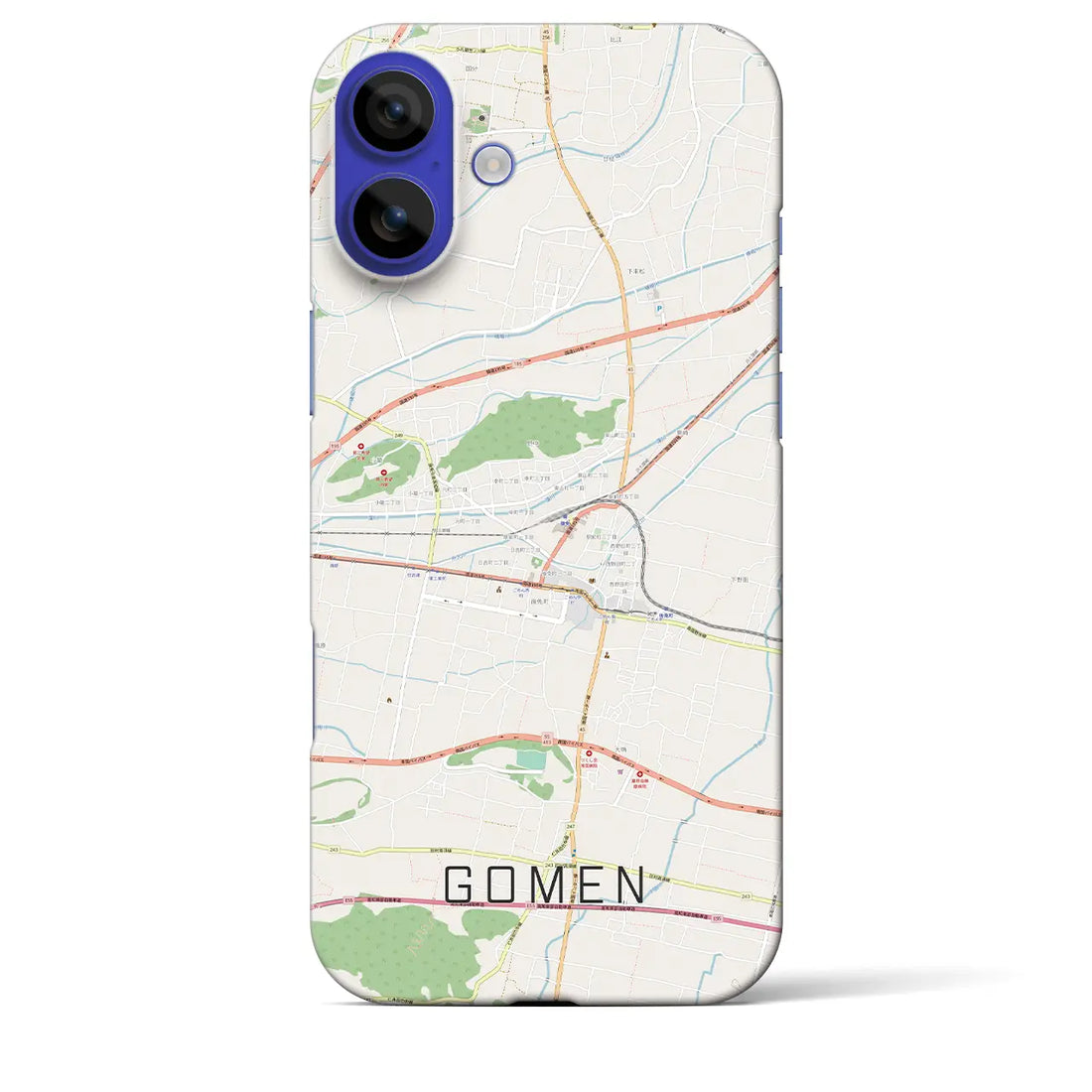 【後免(高知県)】地図柄iPhoneケース(バックカバータイプ)ナチュラル・iPhone 16 Pro Max 用