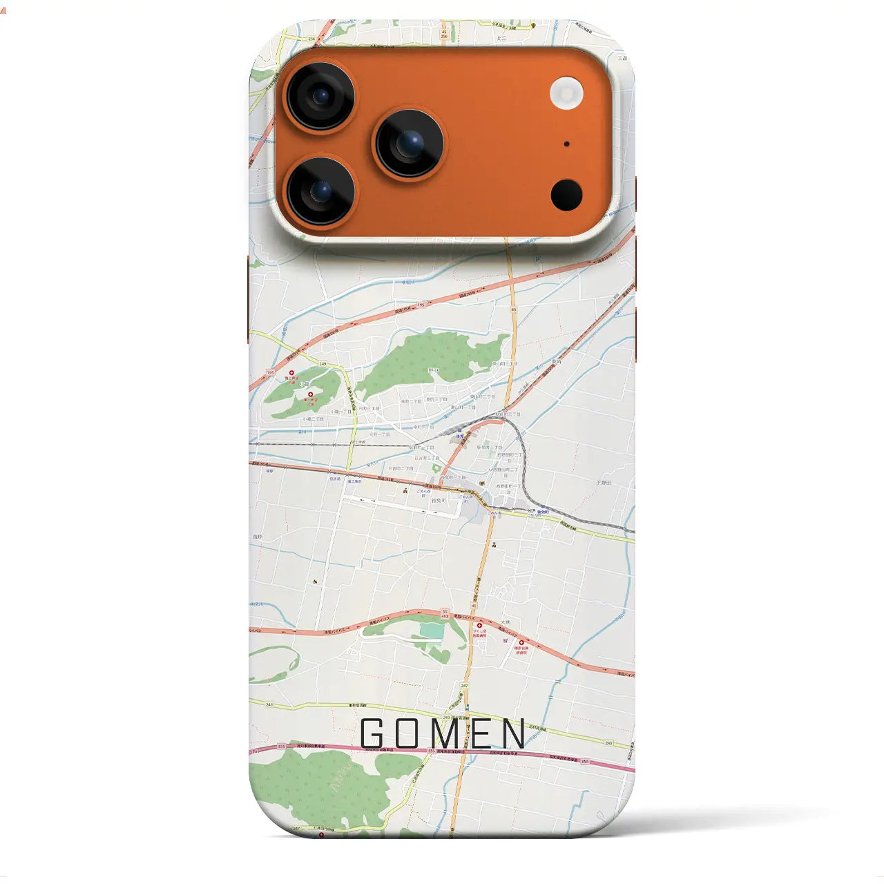 【後免（高知県）】地図柄iPhoneケース（バックカバータイプ）ナチュラル・iPhone 17 Pro Max 用