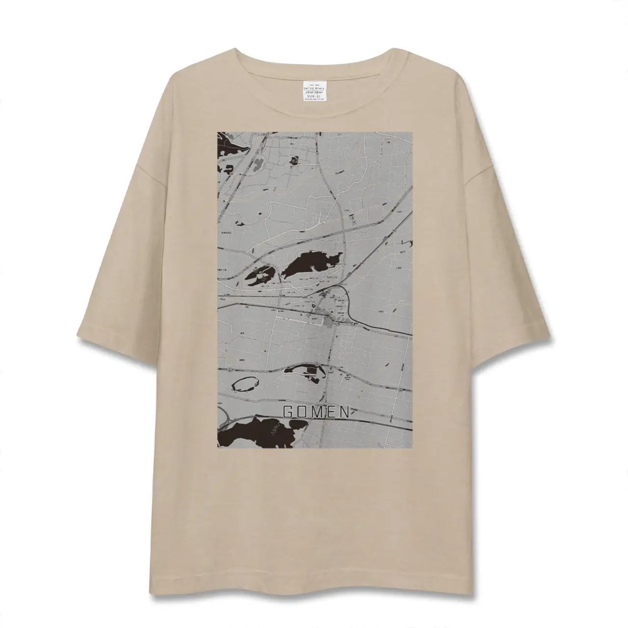 【後免（高知県）】地図柄ビッグシルエットTシャツ