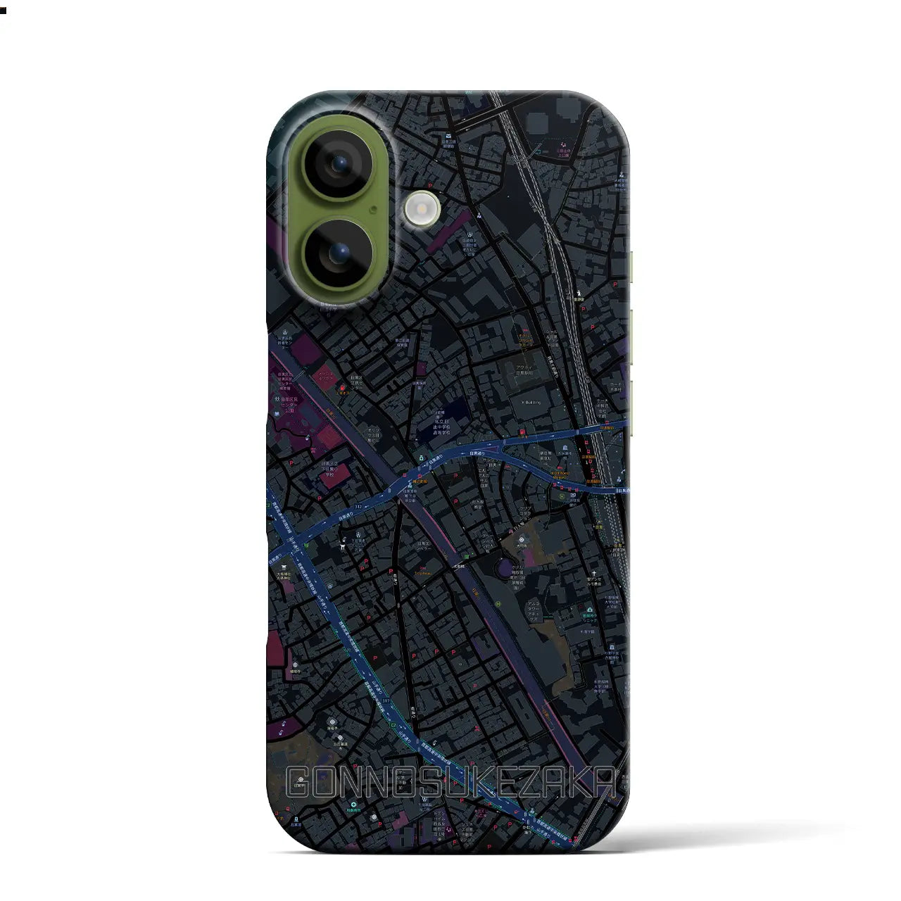 【権之助坂（東京都）】地図柄iPhoneケース（バックカバータイプ）