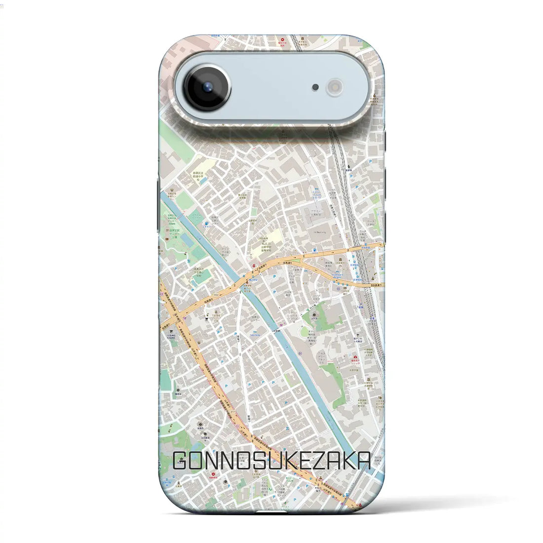 【権之助坂(東京都)】地図柄iPhoneケース(バックカバータイプ)ブラック・iPhone 17 Pro Max 用