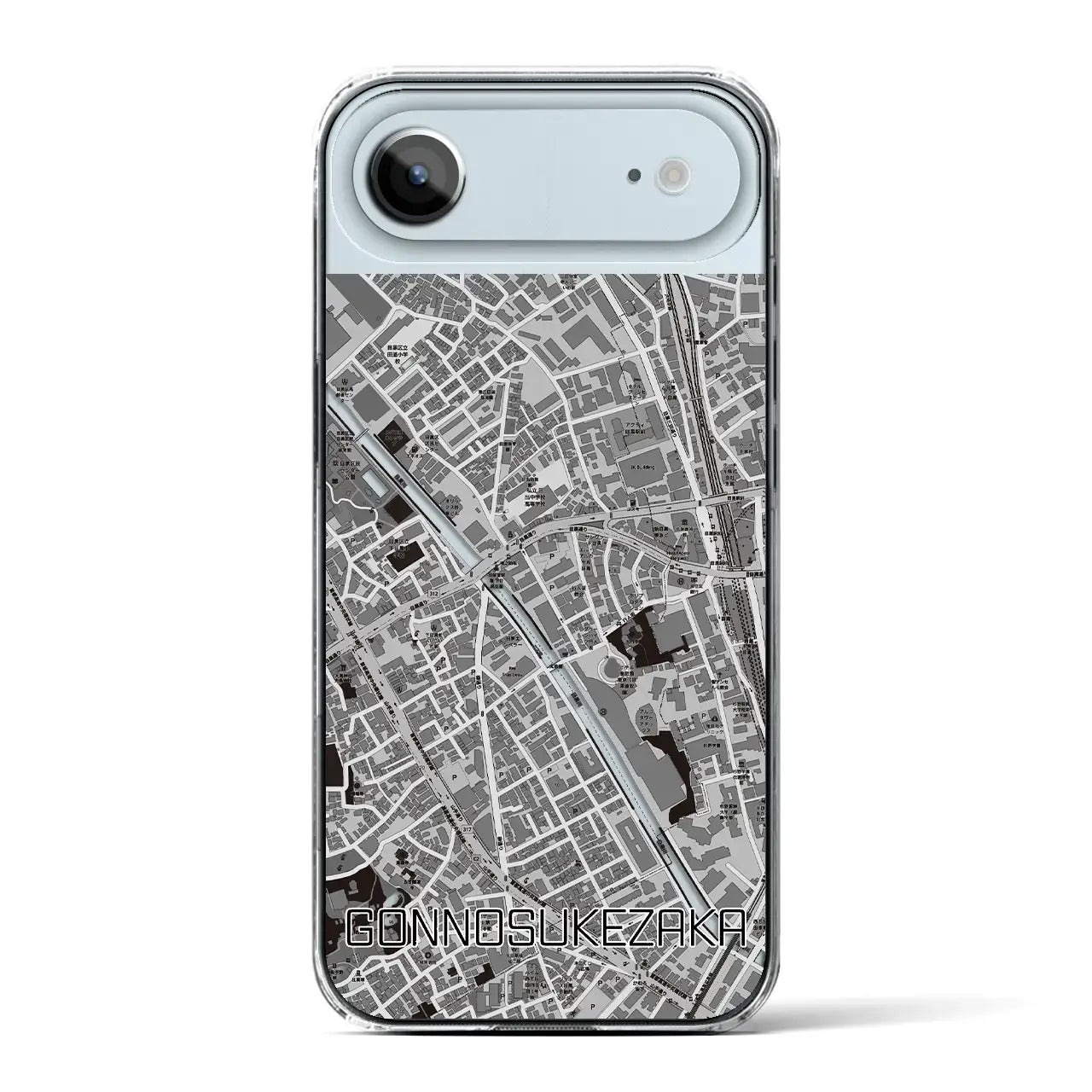 【権之助坂（東京都）】地図柄iPhoneケース（クリアタイプ）