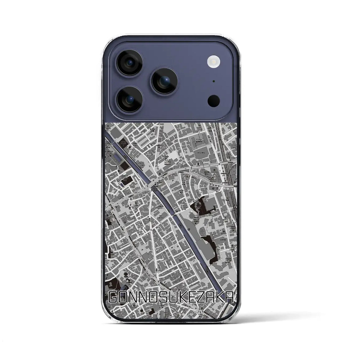 【権之助坂（東京都）】地図柄iPhoneケース（クリアタイプ）