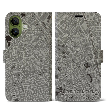 【権之助坂（東京都）】地図柄iPhoneケース（手帳タイプ）