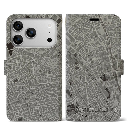 【権之助坂（東京都）】地図柄iPhoneケース（手帳タイプ）