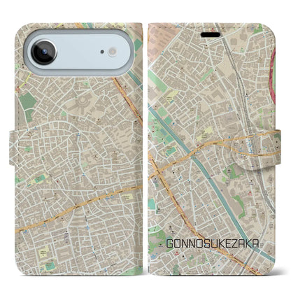 【権之助坂（東京都）】地図柄iPhoneケース（手帳タイプ）