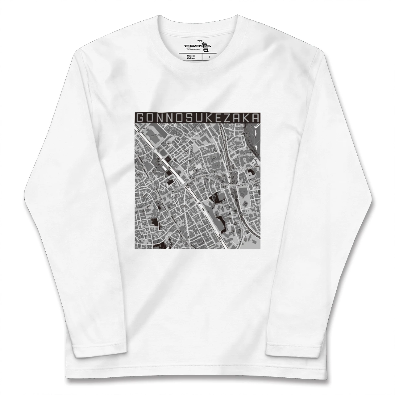 【権之助坂（東京都）】地図柄ロングスリーブTシャツ