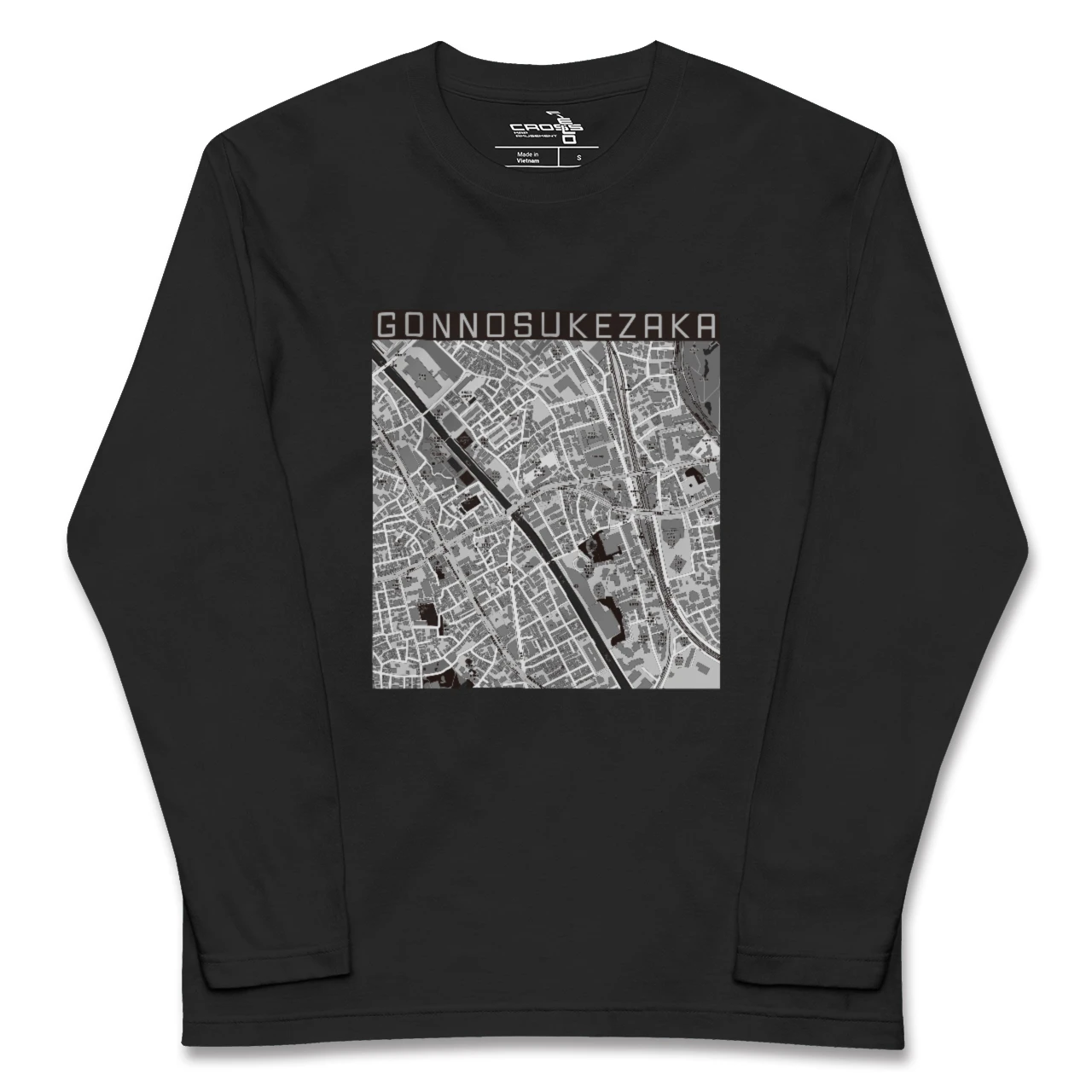 【権之助坂（東京都）】地図柄ロングスリーブTシャツ