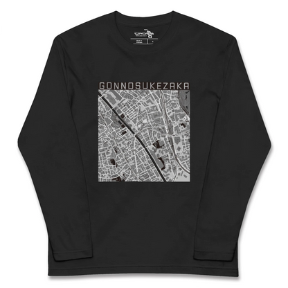 【権之助坂（東京都）】地図柄ロングスリーブTシャツ