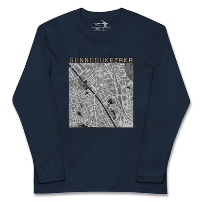 【権之助坂（東京都）】地図柄ロングスリーブTシャツ