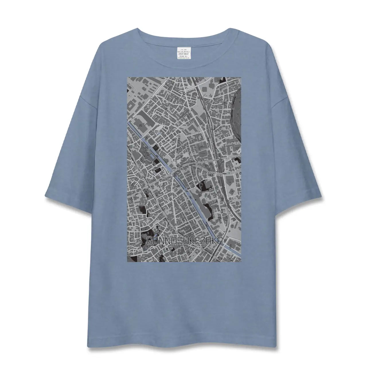 【権之助坂（東京都）】地図柄ビッグシルエットTシャツ