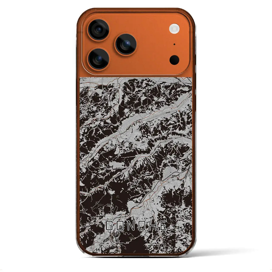 【五戸(青森県)】地図柄iPhoneケース(クリアタイプ)モノトーン・iPhone 17 Pro Max 用