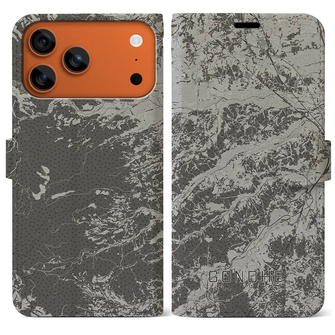 【五戸（青森県）】地図柄iPhoneケース（手帳タイプ）