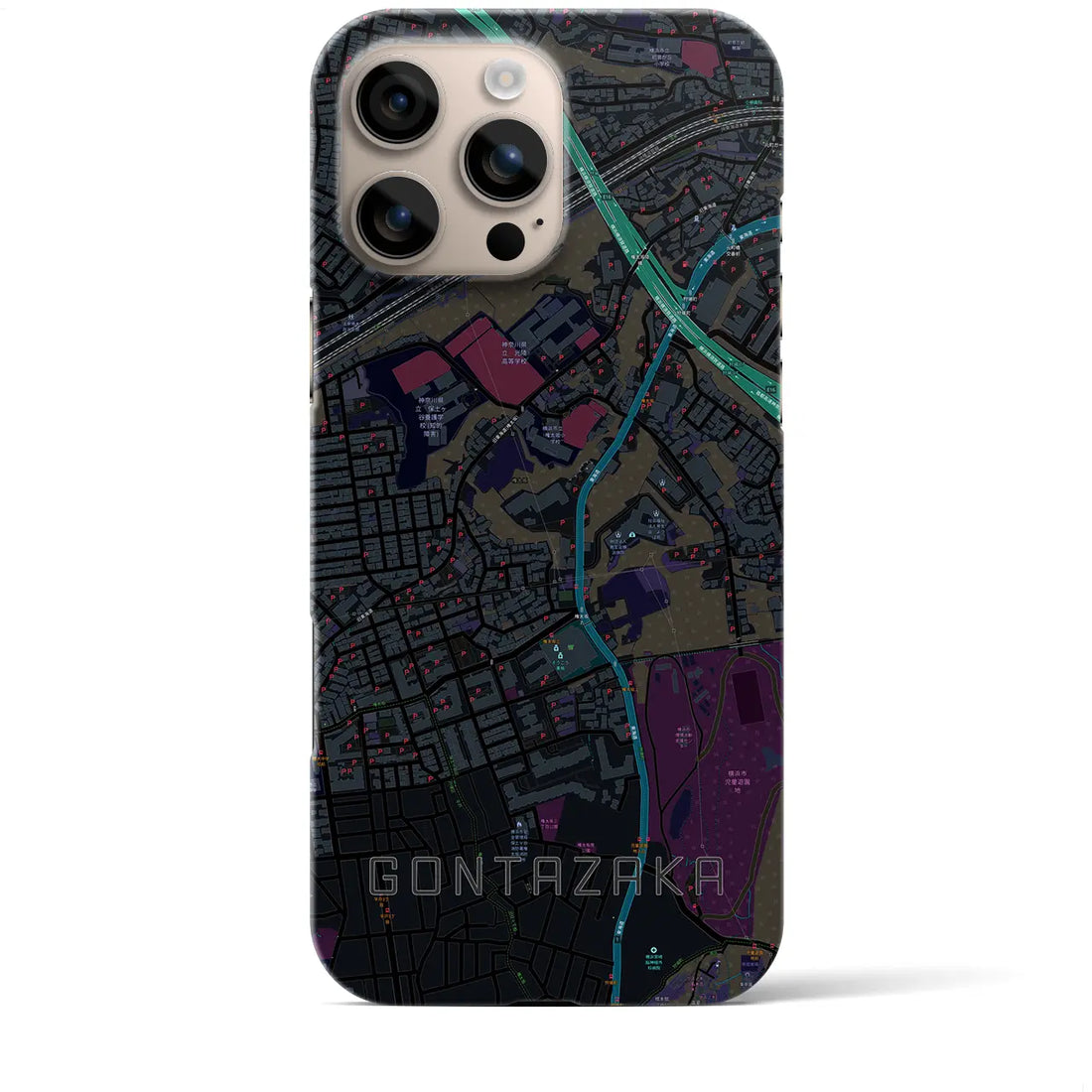 【権太坂(神奈川県)】地図柄iPhoneケース(バックカバータイプ)