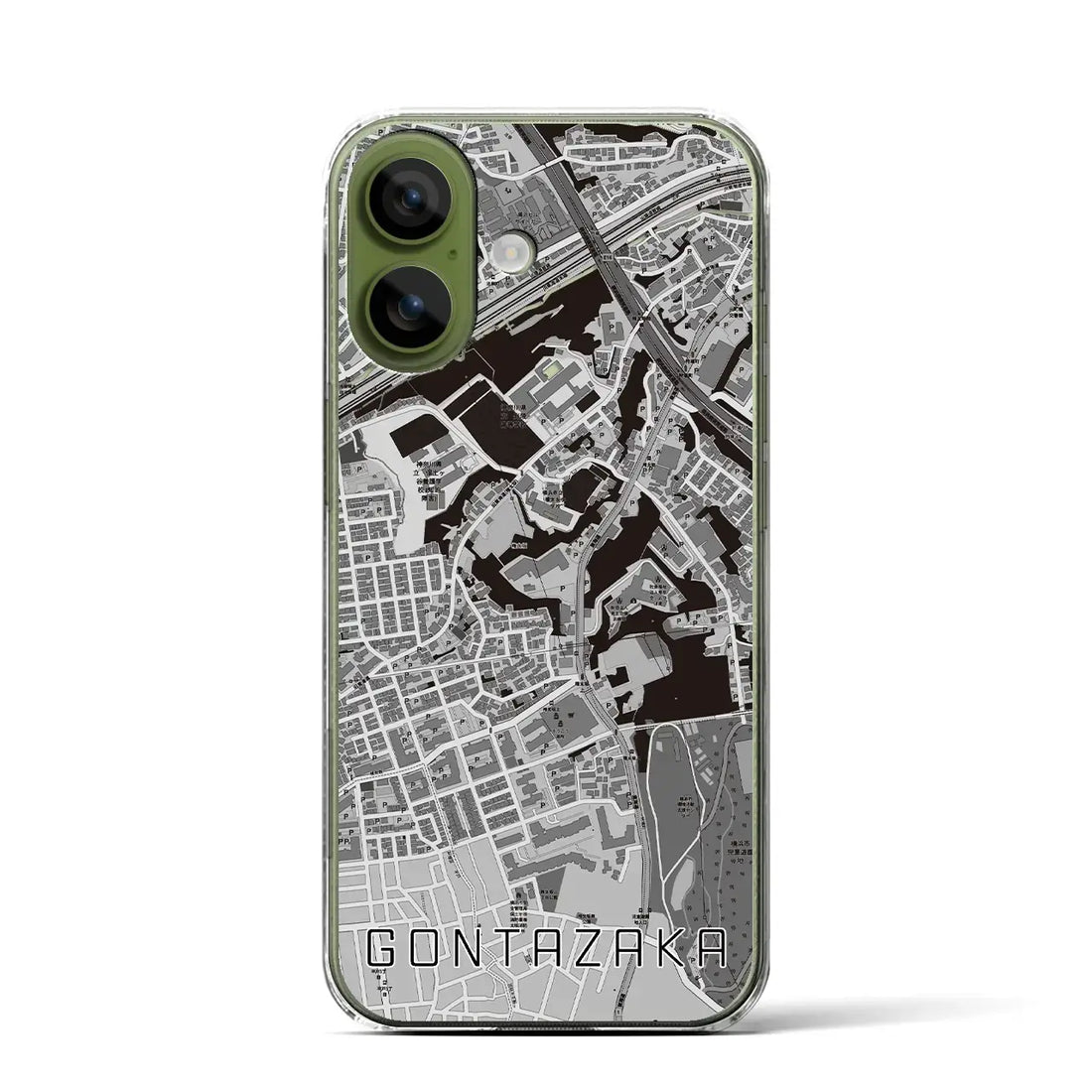 【権太坂（神奈川県）】地図柄iPhoneケース（クリアタイプ）モノトーン・iPhone 17 Pro Max 用