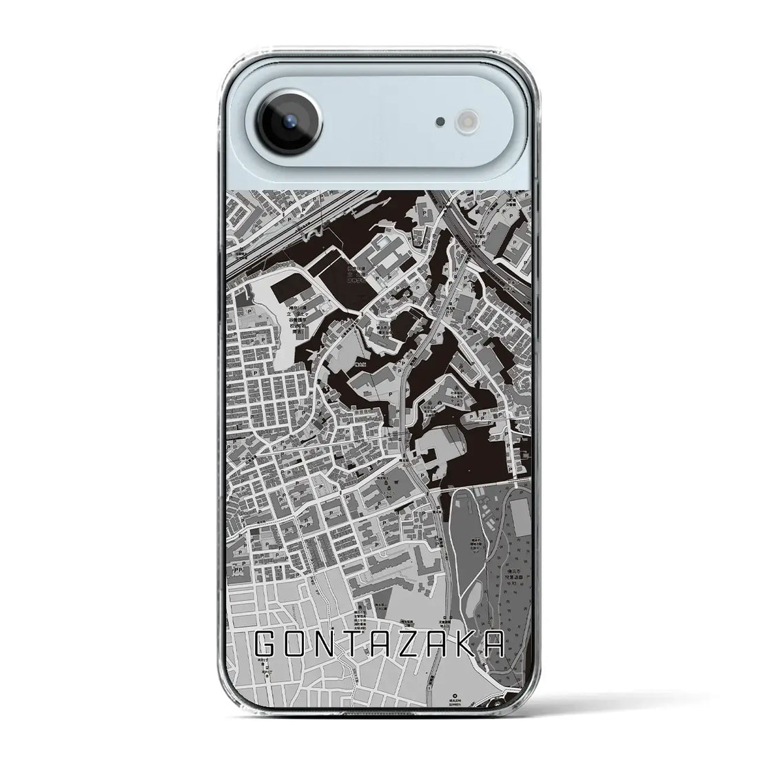 【権太坂（神奈川県）】地図柄iPhoneケース（クリアタイプ）モノトーン・iPhone 17 Pro Max 用