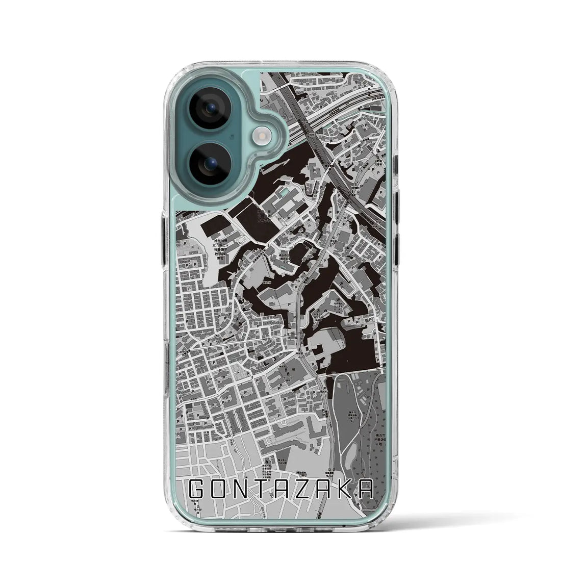 【権太坂(神奈川県)】地図柄iPhoneケース(MagSafeタイプ)モノトーン・iPhone 16 Pro 用