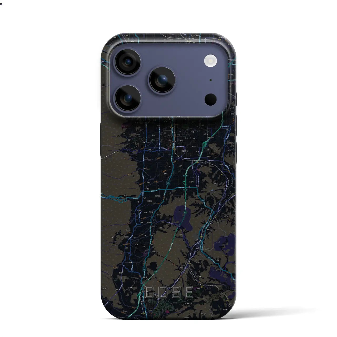 【御所（奈良県）】地図柄iPhoneケース（バックカバータイプ）