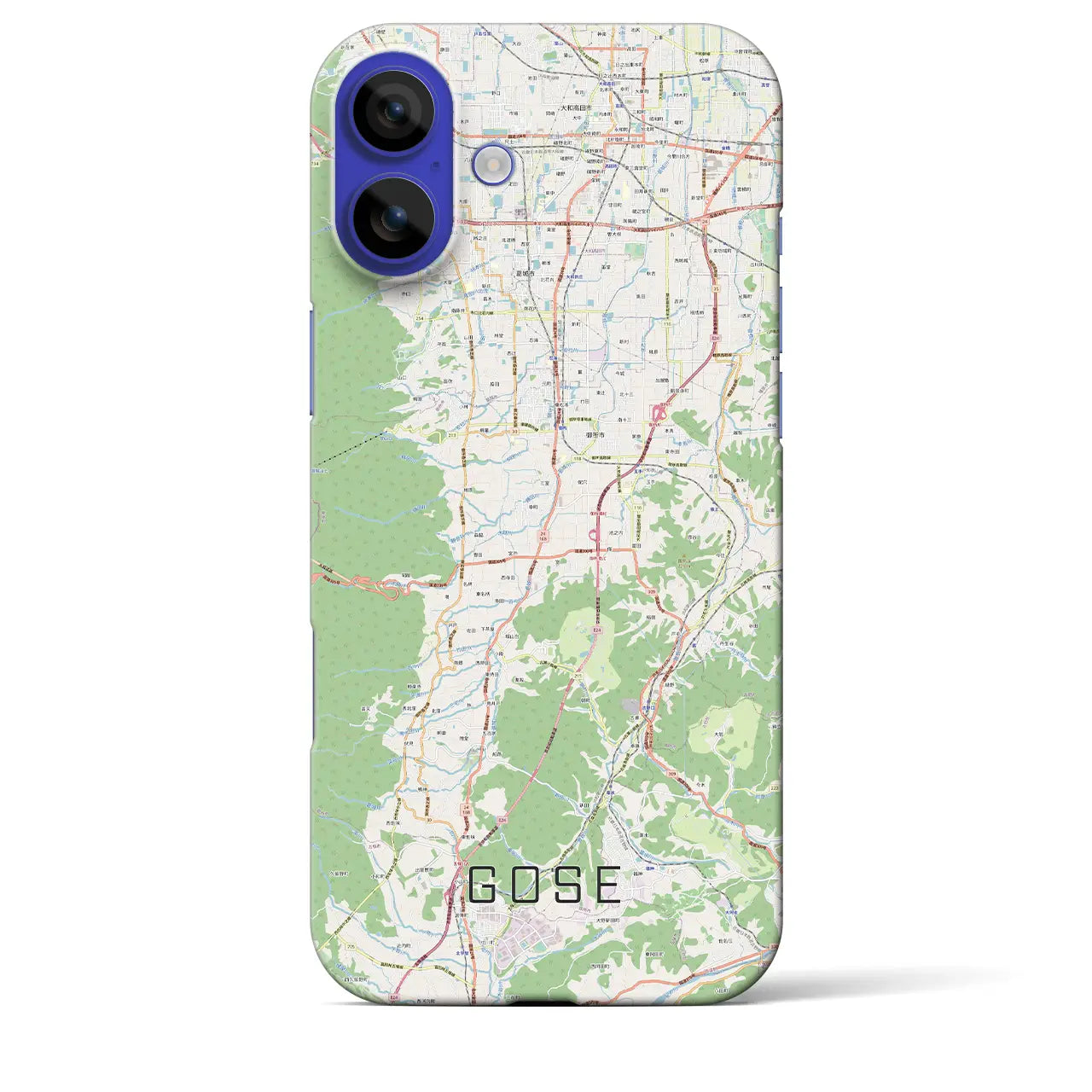 【御所（奈良県）】地図柄iPhoneケース（バックカバータイプ）