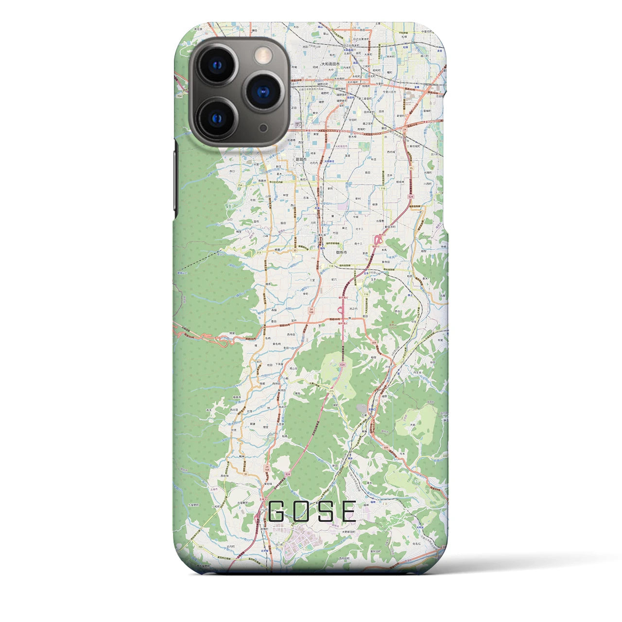 【御所（奈良県）】地図柄iPhoneケース（バックカバータイプ）