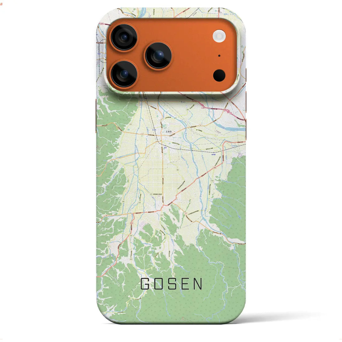 【五泉(新潟県)】地図柄iPhoneケース(バックカバータイプ)ブラック・iPhone 17 Pro Max 用