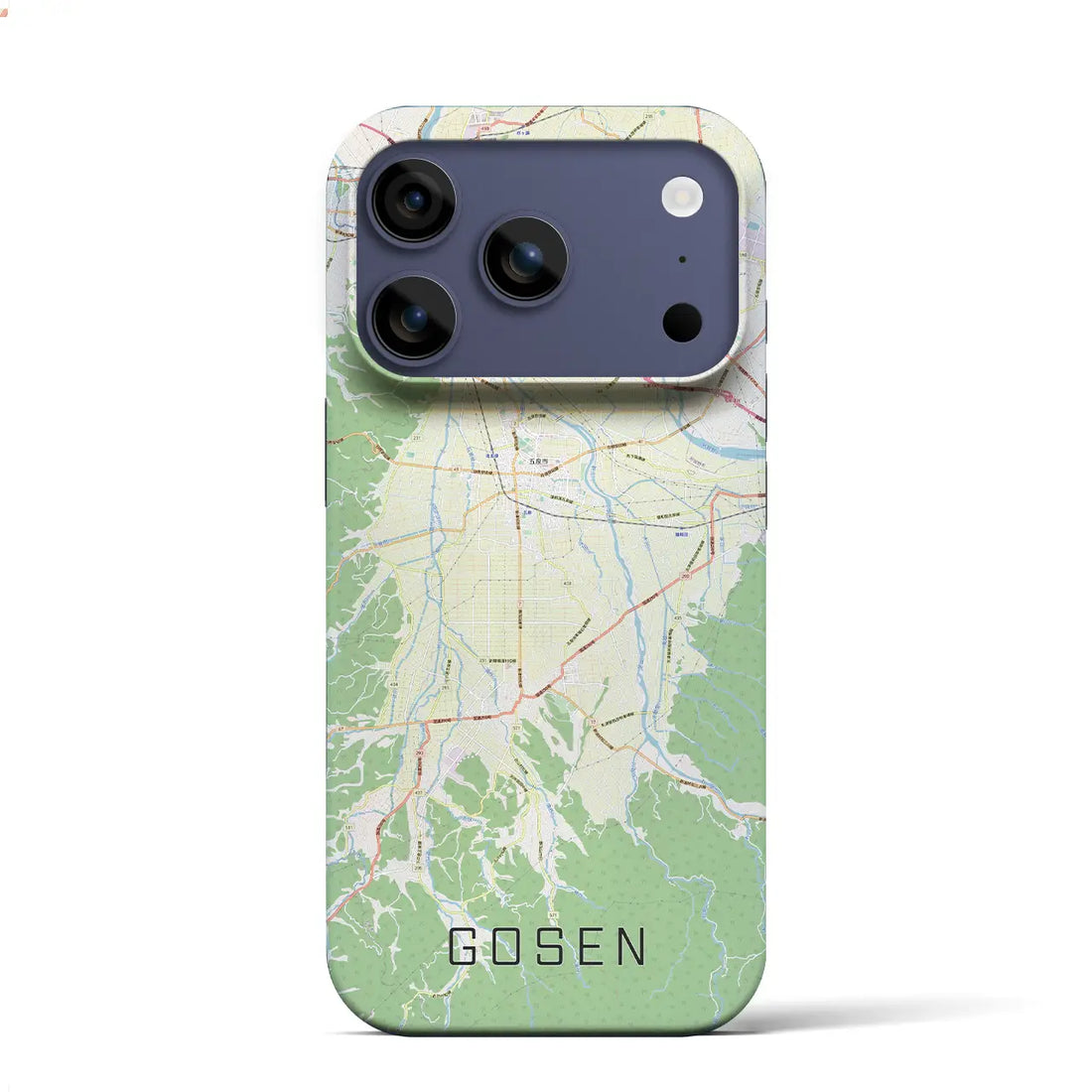 【五泉（新潟県）】地図柄iPhoneケース（バックカバータイプ）ナチュラル・iPhone 17 Pro Max 用