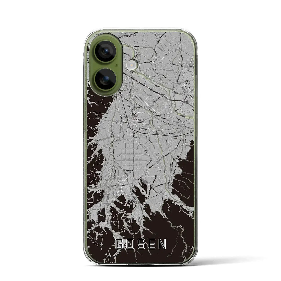 【五泉(新潟県)】地図柄iPhoneケース(クリアタイプ)モノトーン・iPhone 17 Pro Max 用