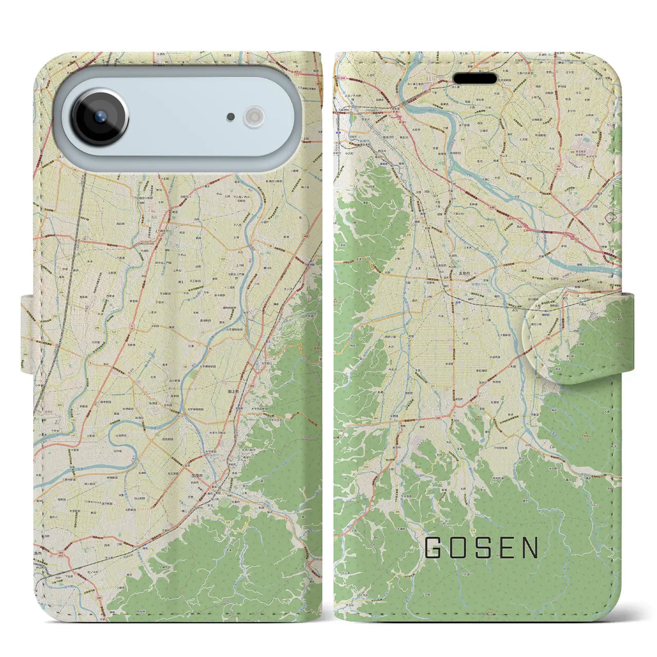 【五泉（新潟県）】地図柄iPhoneケース（手帳タイプ）