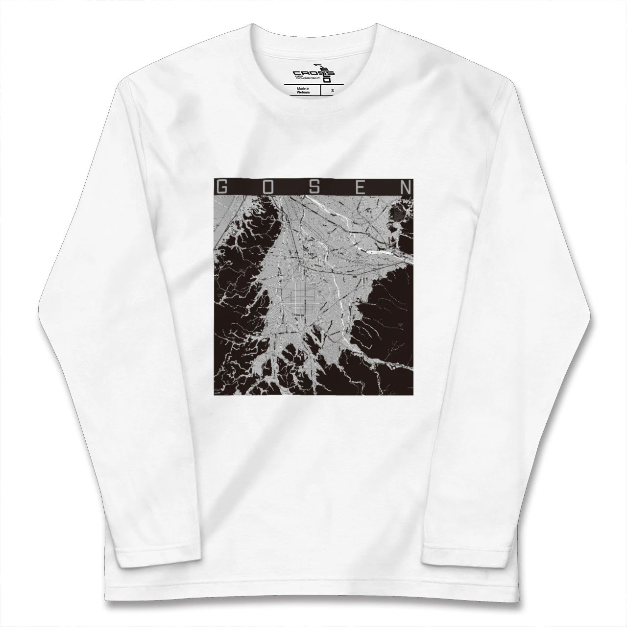 【五泉（新潟県）】地図柄ロングスリーブTシャツ
