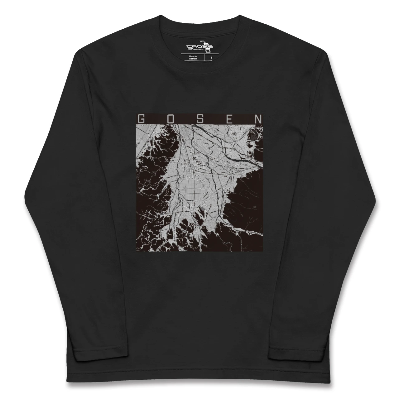 【五泉（新潟県）】地図柄ロングスリーブTシャツ