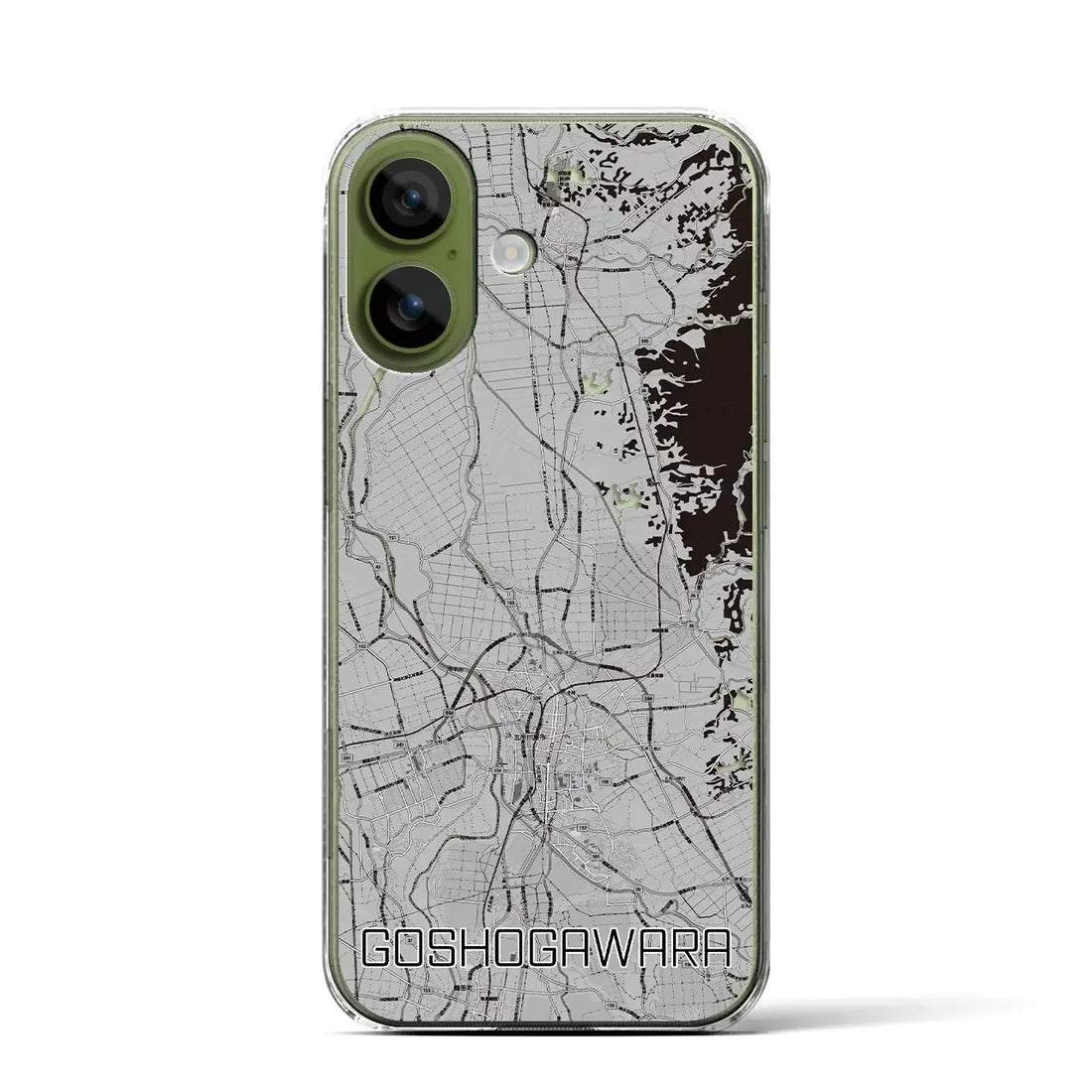 【五所川原(青森県)】地図柄iPhoneケース(クリアタイプ)モノトーン・iPhone 17 Pro Max 用