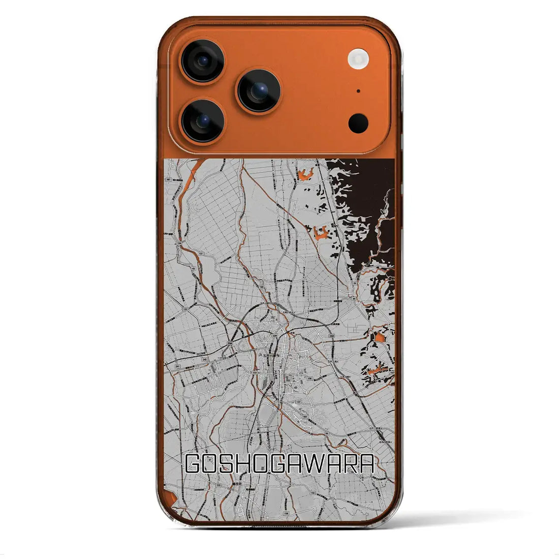 【五所川原（青森県）】地図柄iPhoneケース（クリアタイプ）モノトーン・iPhone 17 Pro Max 用