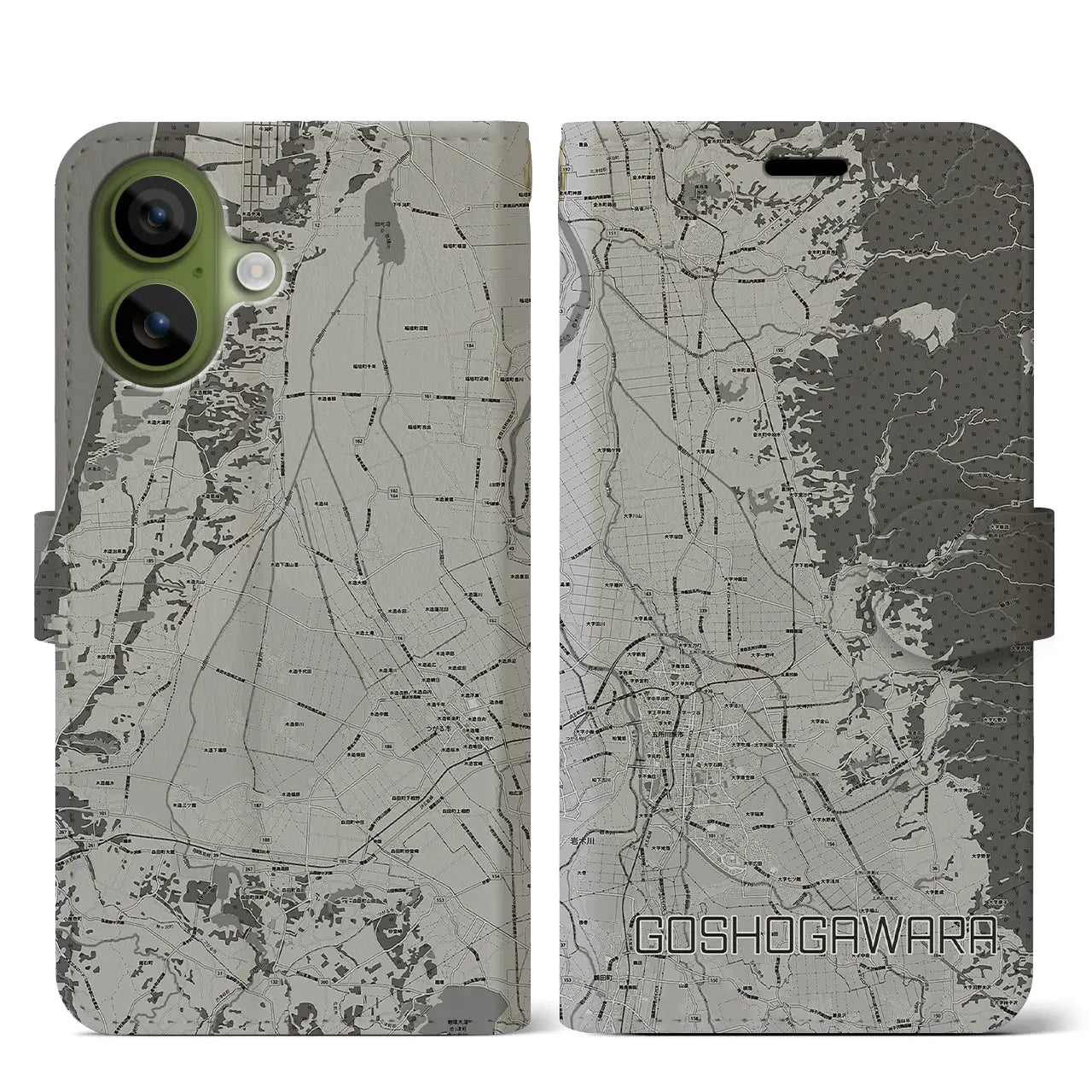 【五所川原（青森県）】地図柄iPhoneケース（手帳タイプ）