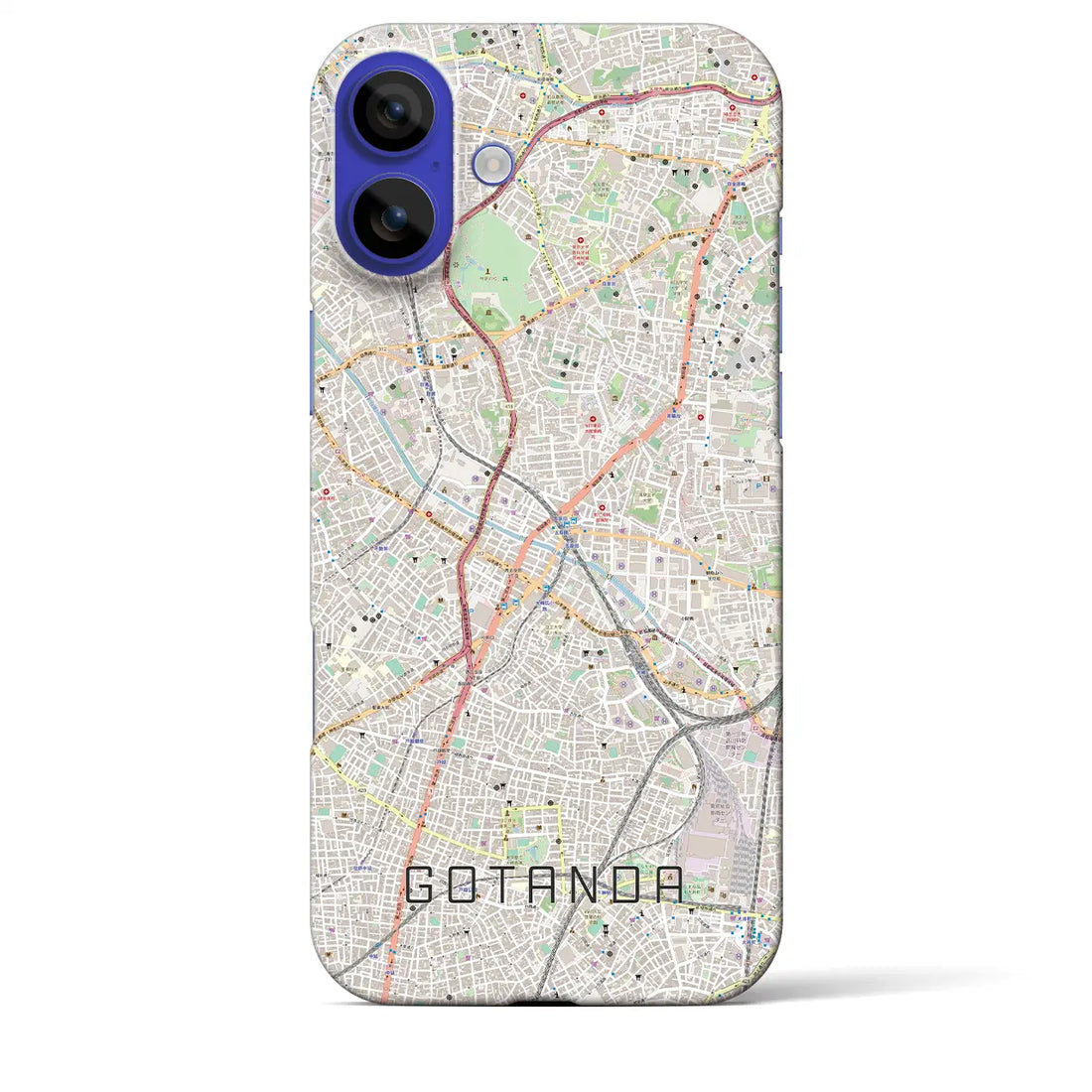 【五反田(東京都)】地図柄iPhoneケース(バックカバータイプ)ナチュラル・iPhone 16 Pro Max 用