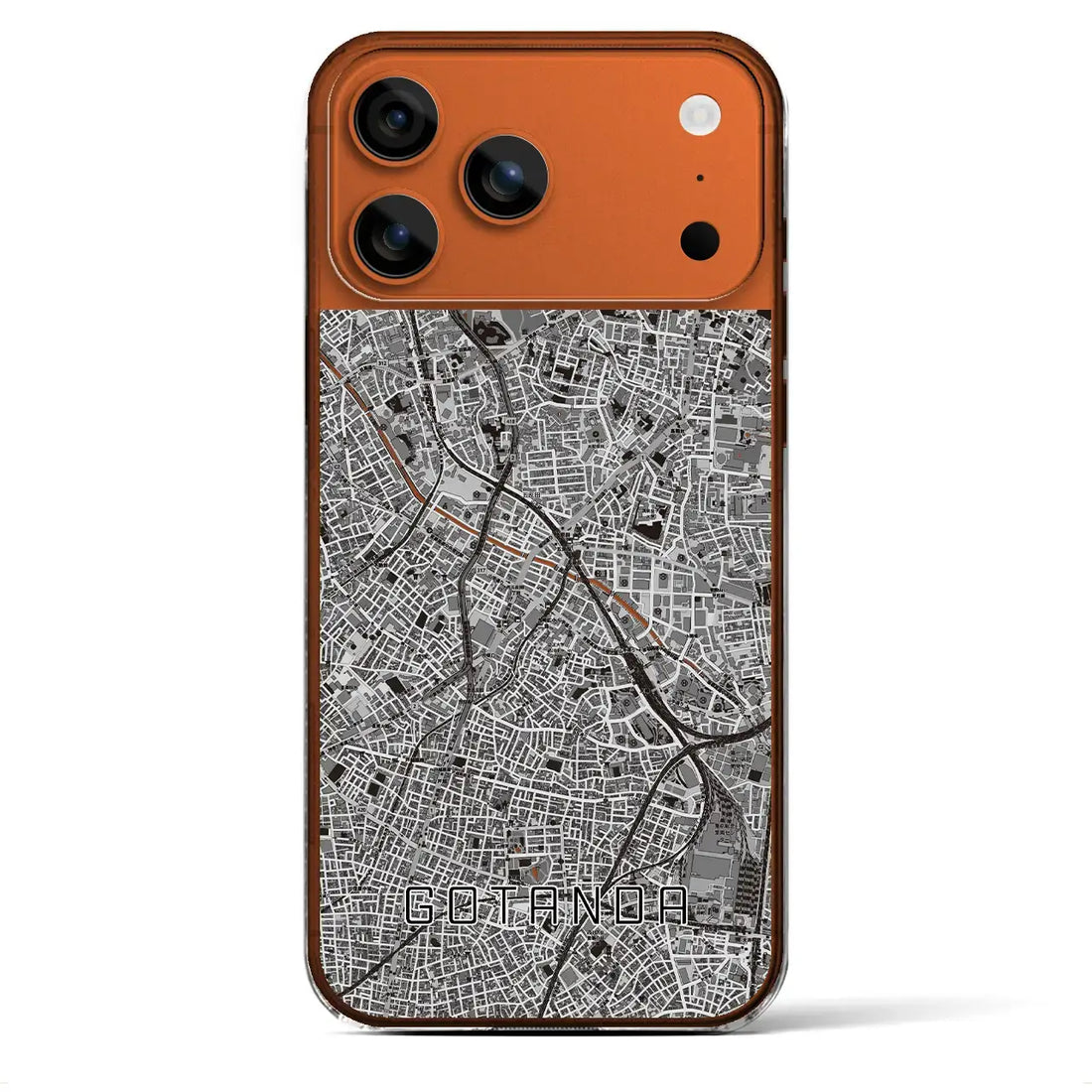 【五反田（東京都）】地図柄iPhoneケース（クリアタイプ）モノトーン・iPhone 17 Pro Max 用