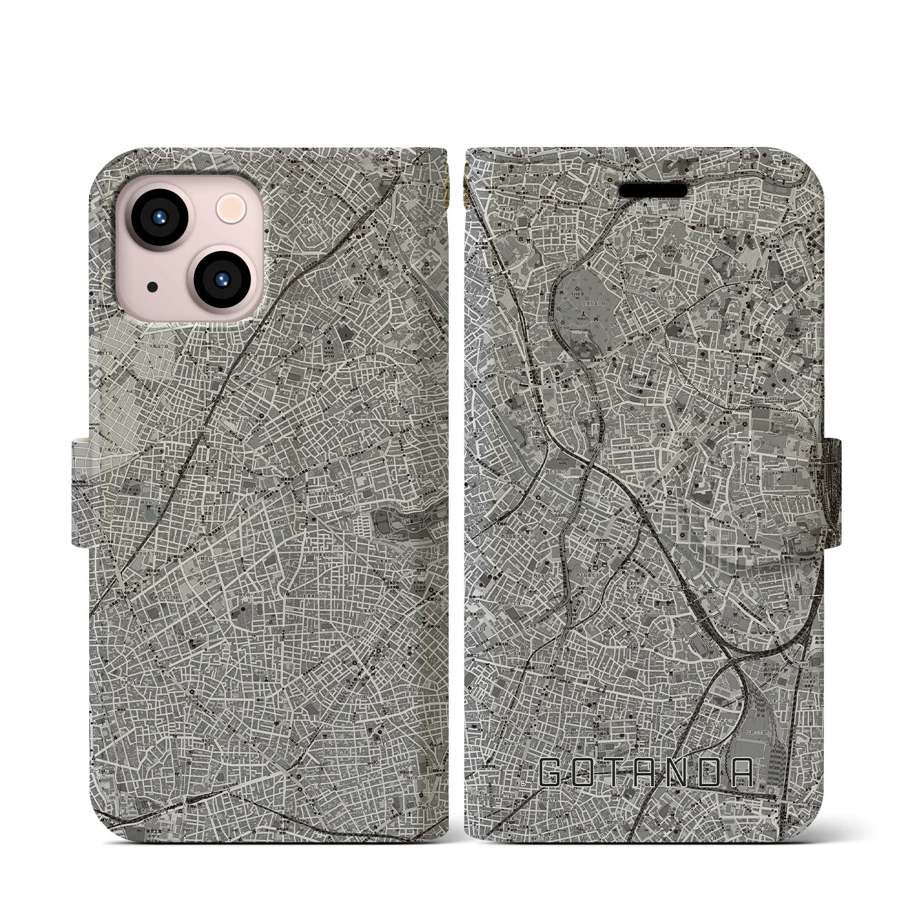 【五反田（東京都）】地図柄iPhoneケース（手帳タイプ）