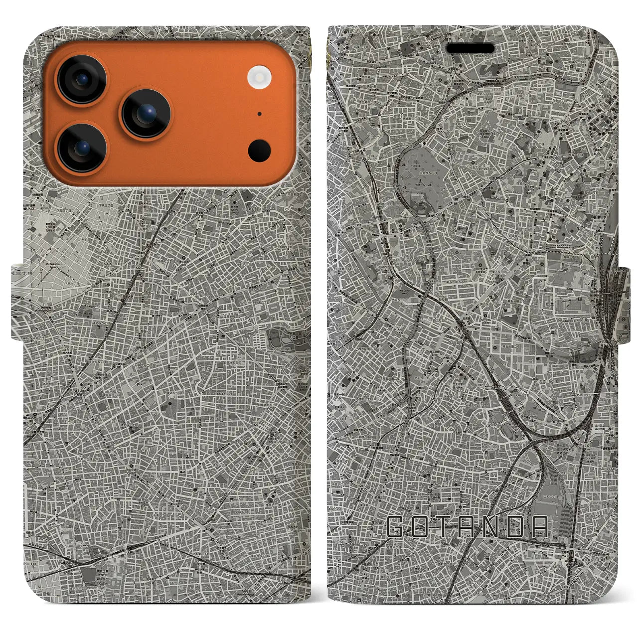 【五反田（東京都）】地図柄iPhoneケース（手帳タイプ）