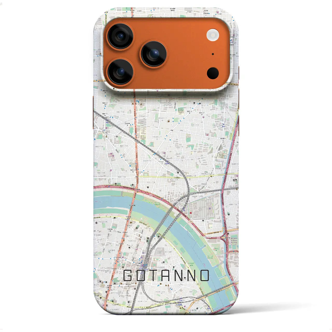【五反野（東京都）】地図柄iPhoneケース（バックカバータイプ）ブラック・iPhone 17 Pro Max 用