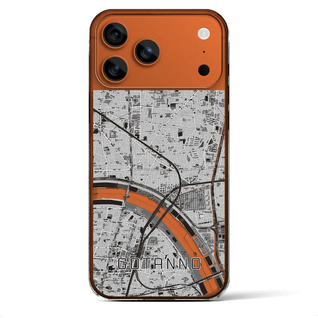 【五反野（東京都）】地図柄iPhoneケース（クリアタイプ）モノトーン・iPhone 17 Pro Max 用