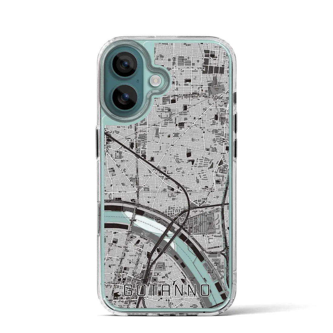 【五反野(東京都)】地図柄iPhoneケース(MagSafeタイプ)モノトーン・iPhone 16 Pro 用