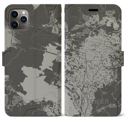 【御殿場（静岡県）】地図柄iPhoneケース（手帳タイプ）モノトーン・iPhone 11 Pro Max 用