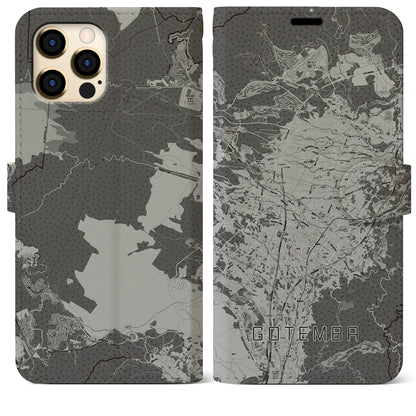 【御殿場（静岡県）】地図柄iPhoneケース（手帳タイプ）モノトーン・iPhone 12 Pro Max 用