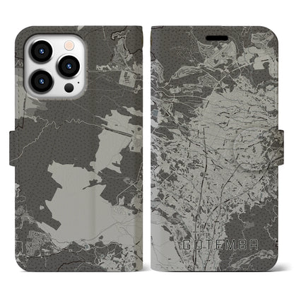 【御殿場（静岡県）】地図柄iPhoneケース（手帳タイプ）モノトーン・iPhone 13 Pro 用