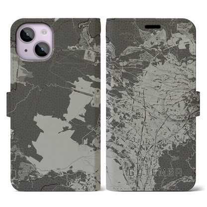 【御殿場（静岡県）】地図柄iPhoneケース（手帳タイプ）モノトーン・iPhone 14 用