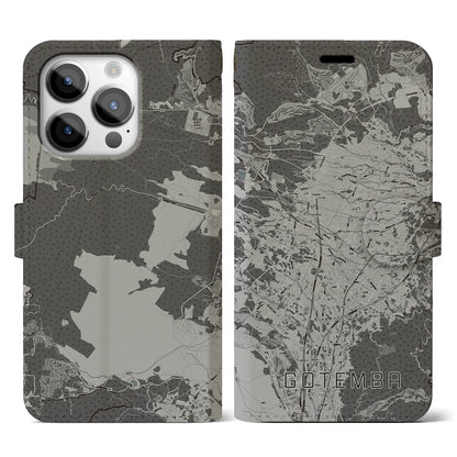 【御殿場（静岡県）】地図柄iPhoneケース（手帳タイプ）モノトーン・iPhone 14 Pro 用