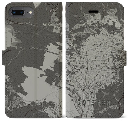 【御殿場（静岡県）】地図柄iPhoneケース（手帳タイプ）モノトーン・iPhone 8Plus /7Plus / 6sPlus / 6Plus 用